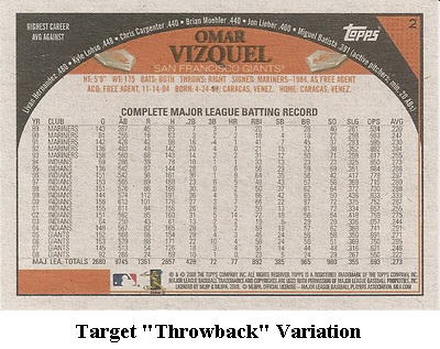 toppstargetbasecards 2009 Topps Baseball Card Retail Variation Guide 3