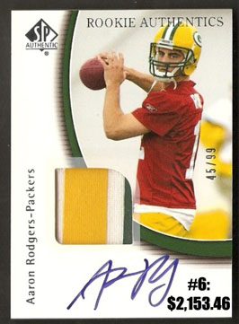 Top 10 eBay Football Card Sales: Aaron Rodgers 6