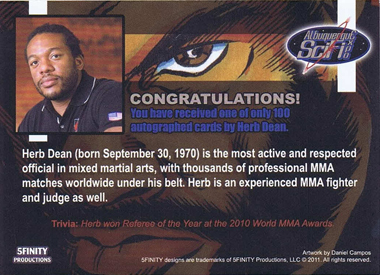 Tank Abbott and Herb Dean Autograph Cards from 5finity 6