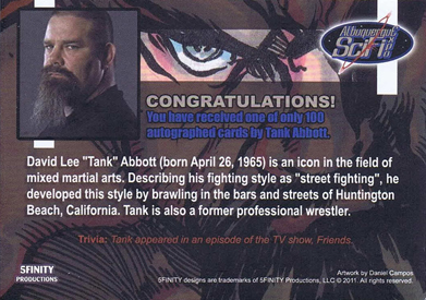 Tank Abbott and Herb Dean Autograph Cards from 5finity 4