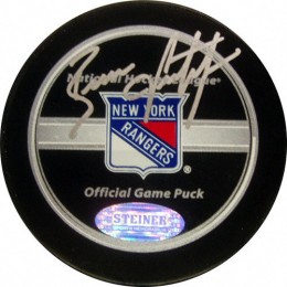 brian-leetch-new-york-rangers-autographed-hockey-puck 1