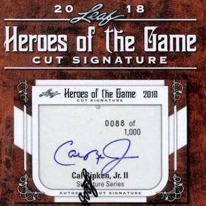 2018 Leaf Heroes of the Game Cut Signature